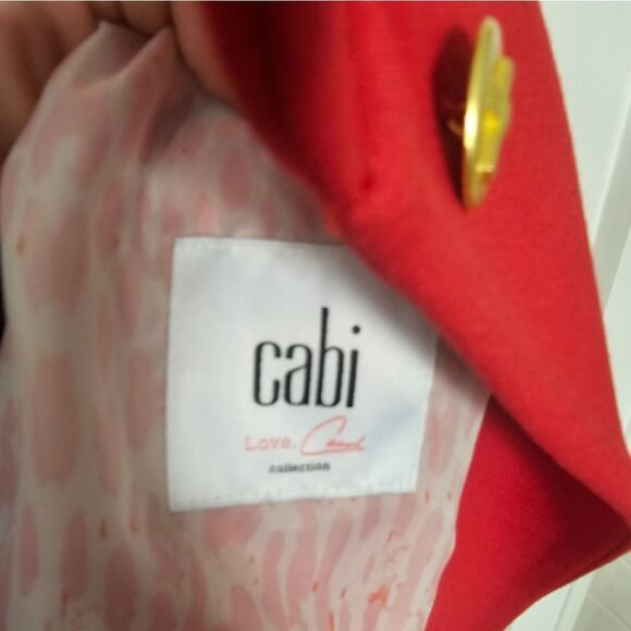 CAbi red jacket with bow and gold buttons sz 6, excellent condition - Picture 4 of 6